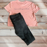 Ladies Lifestyle Cropped Tee-Mauve