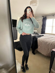 Ladies Lifestyle Cropped Crewneck Sweatshirt-Dusty Blue